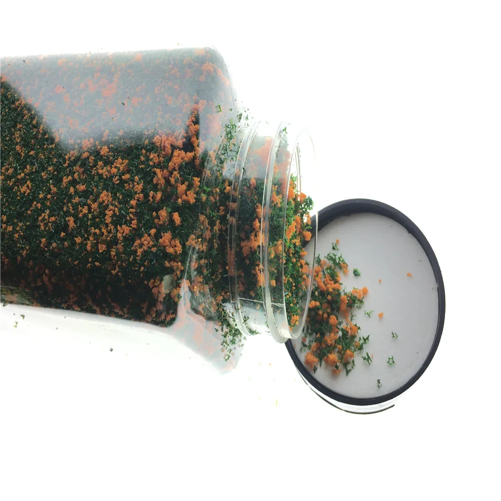 Esponja en polvo de árbol con mechones de hierba, modelo a escala de arquitectura de 500ml, diseño de tren de paisaje, diseño de Diorama