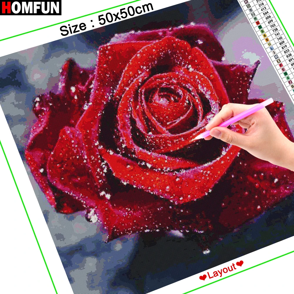 HOMFUN Diamond Painting Full Square/Round Diamond 