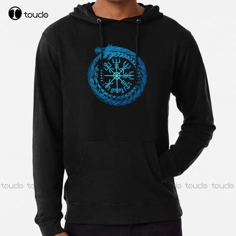 

new Vegvisir Jormungandr World Serpent Hoodie grey hoodie