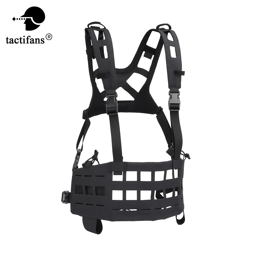 Lightweight Tactical SPC Convertible Chest Rig Laser Cutting Load Carriage Platform Adjustable Straps Nylon Harness Hunting Vest