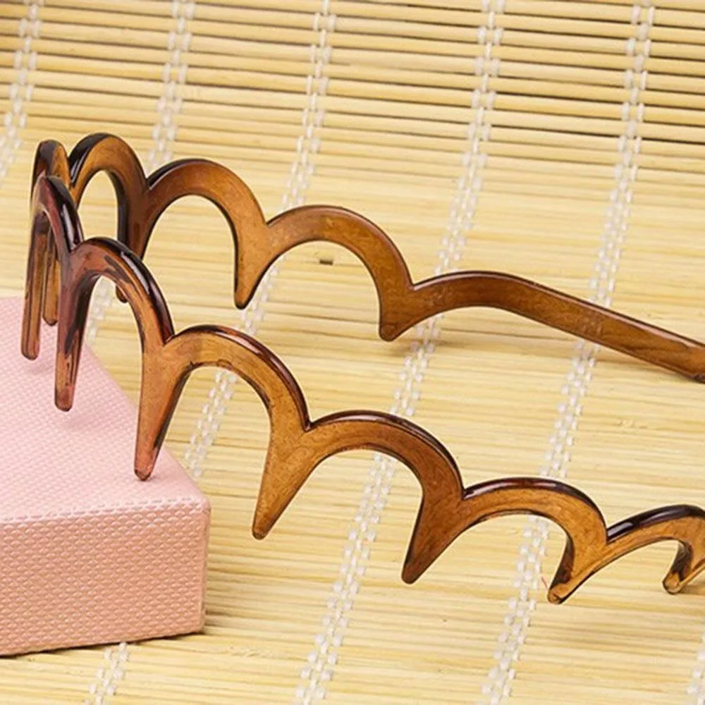 Men Women Unisex Hair Comb Zigzag Band Notched Headband Sport Headband Hairband Fashion Anti-slip Hairband For Face Washing