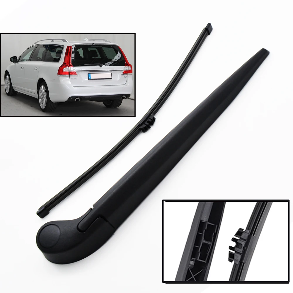 

14" Rear Wiper Blade & Arm Set Kit For Volvo V70 XC70 MK3 2007 - 2016 2015 2014 Windshield Windscreen Rear Window