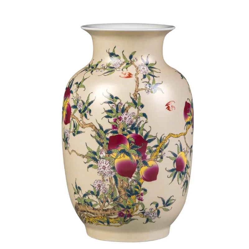 

Gold antique vase porcelain Chinese style household living room wine cabinet Jingdezhen antique decoration handicraft vase