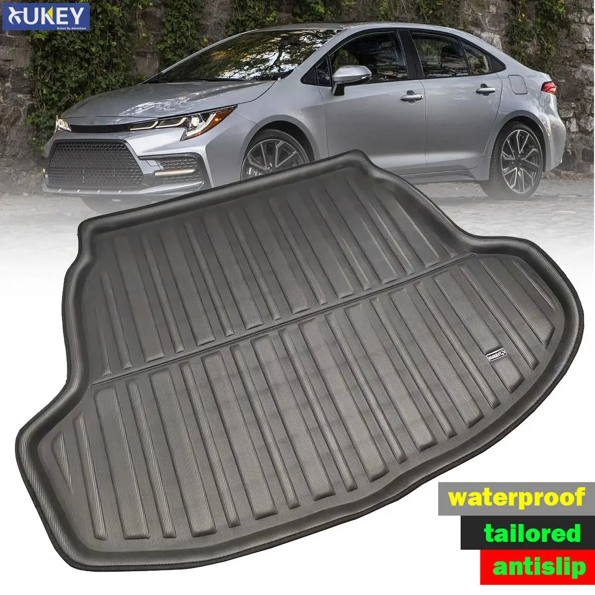 Tailored Boot Cargo Liner For Toyota Corolla 4-dr Sedan Saloon E210 2019 2020 2021 2022 Rear Trunk Floor Mat Tray Carpet