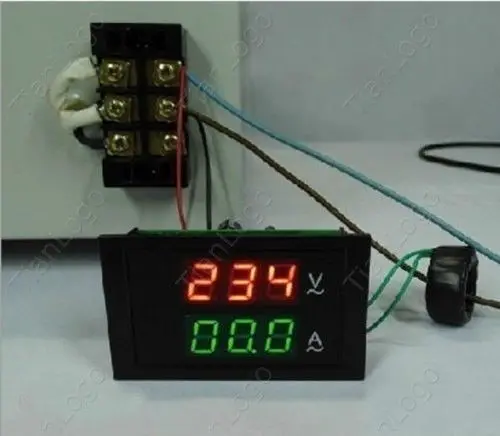 200A AC Voltmeter Ammeter Dual Display LED Voltage Current 110V 220V Transformer