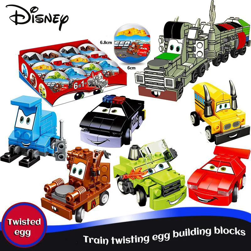 

Disney Pixar Cars 6in1 DIY Building Blocks Lightning Mcqueen Juniors Smokey Garage Educational Toys Christmas New Year Gift