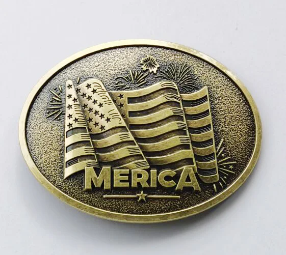 Amercian Flag With Flowers Belt Buckle SW-BY924 suitable for 4cm wideth snap on belt with continous stock