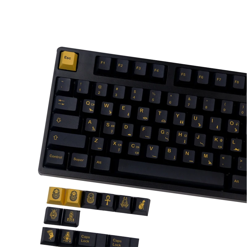 

Cool Design GMK Egyptian Pharaoh Theme PBT Five-Sided Sublimation Cherry Height Keycap For GH60/68/980 Mechanical Keyboard