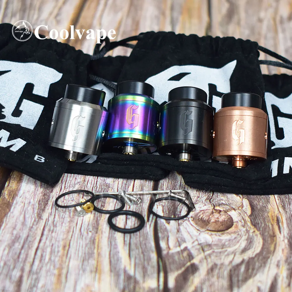 Coolvape 528 GOON 25 RDA Thép Không Gỉ Rda Atomizer Rộng Lỗ Khoan Nhỏ Giọt Đầu 25Mm PEEK Chất Cách Điện Vs Tông GEN 25 RDA