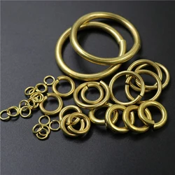 10pcs Solid brass Open O ring seam Round jump ring Garments shoes Leather craft bag Jewelry findings repair connectors