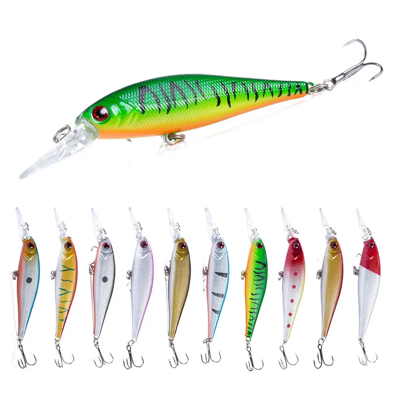 10.5CM-9.5G Minnow Fishing Lure Wobbler Artificial Bait Diving 0.5-1.5m Bass Pike Carp Hard Bait Treble Hook