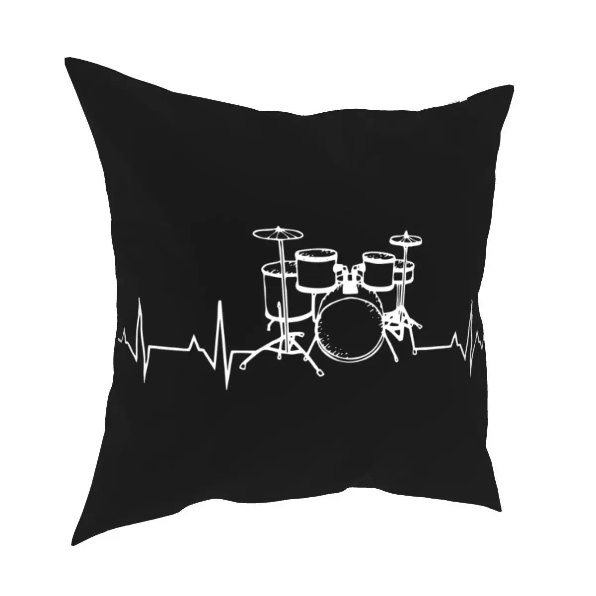 Drums Heartbeat Funny Drummer Pillowcases Couch Drum Rock Music Cushion Case Cute Decorative Pillowcase 45*45cm