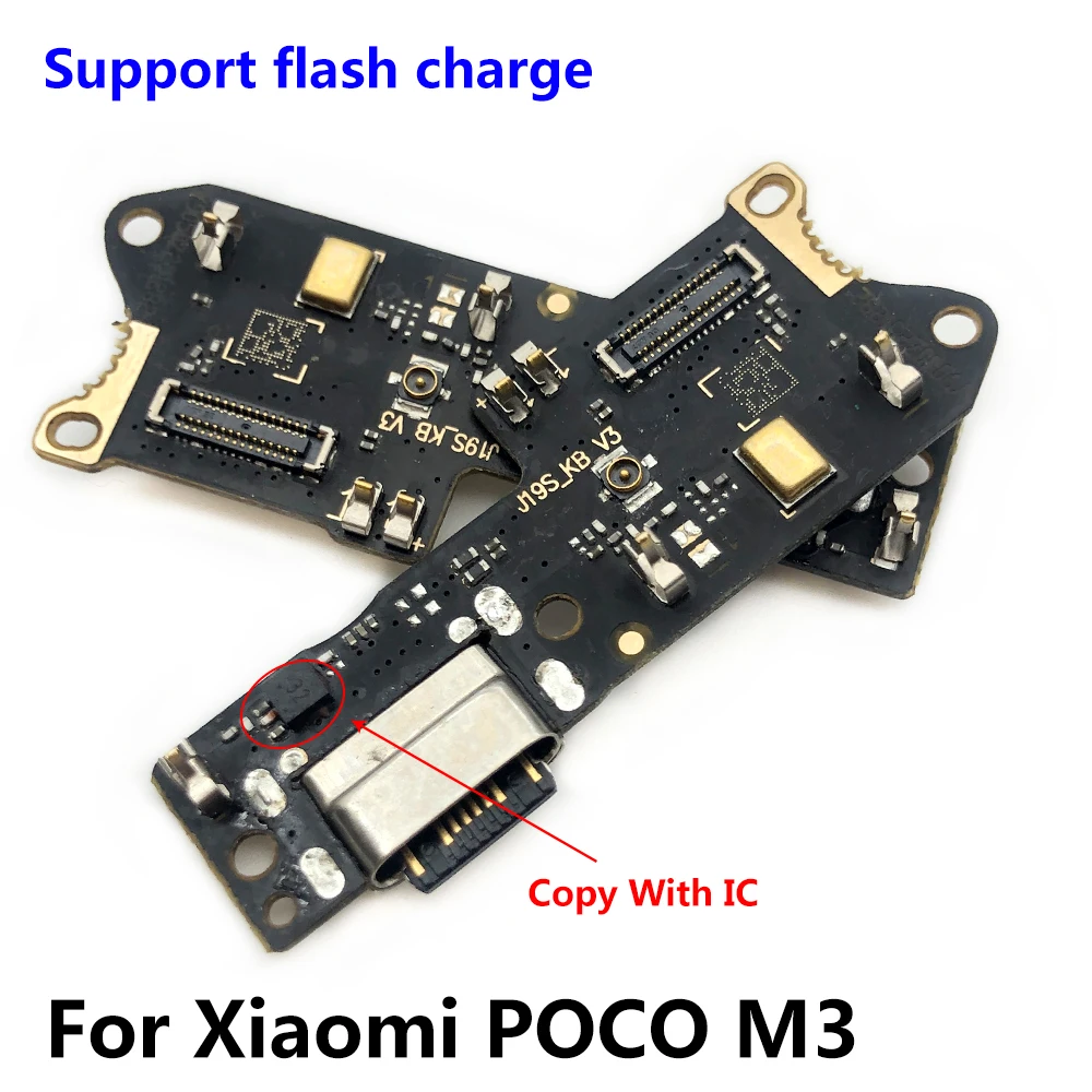 New USB Port Charger Dock Plug Connector Charging Board Flex Cable Mic Microphone Board For Xiaomi Mi 10 Lite Poco M3 X2 X3