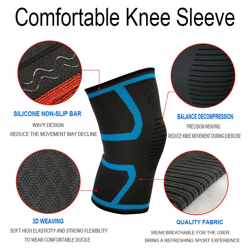 Nylon Sports Safety Knee Pad Support Running Cycling Bandage Basketball Elastic Adult Brace Protector Fitness Arthritis Elbows