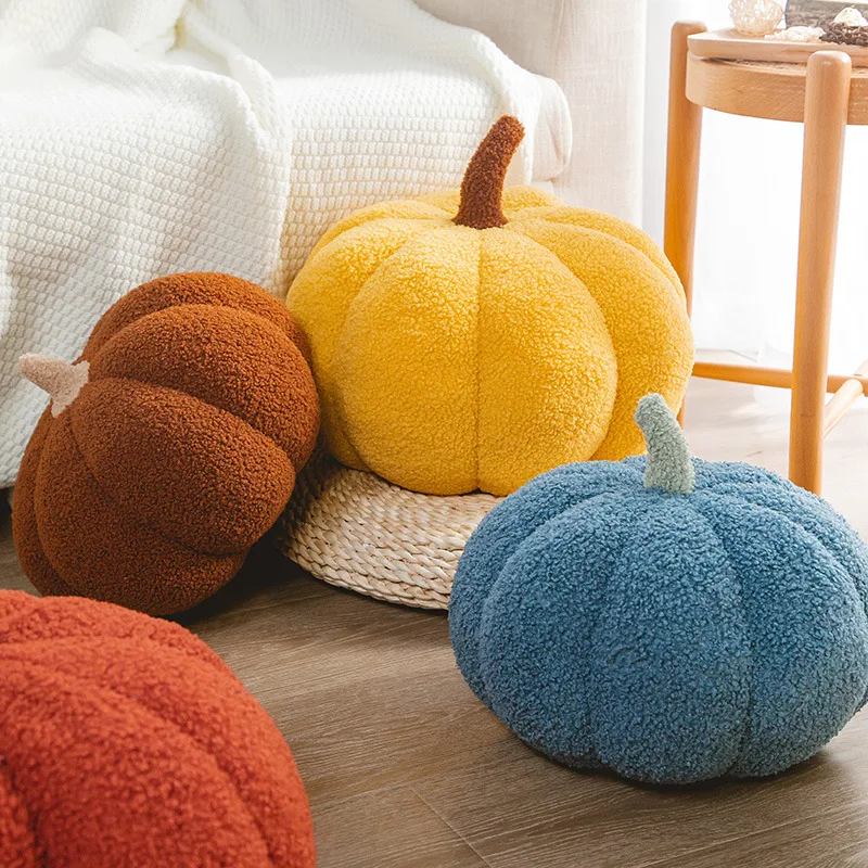 

20~38cm Fluffy Stuffed Pumpkin Toy Colorful Like Real Fruit Vegetable Halloween's Day Party Decor Gift