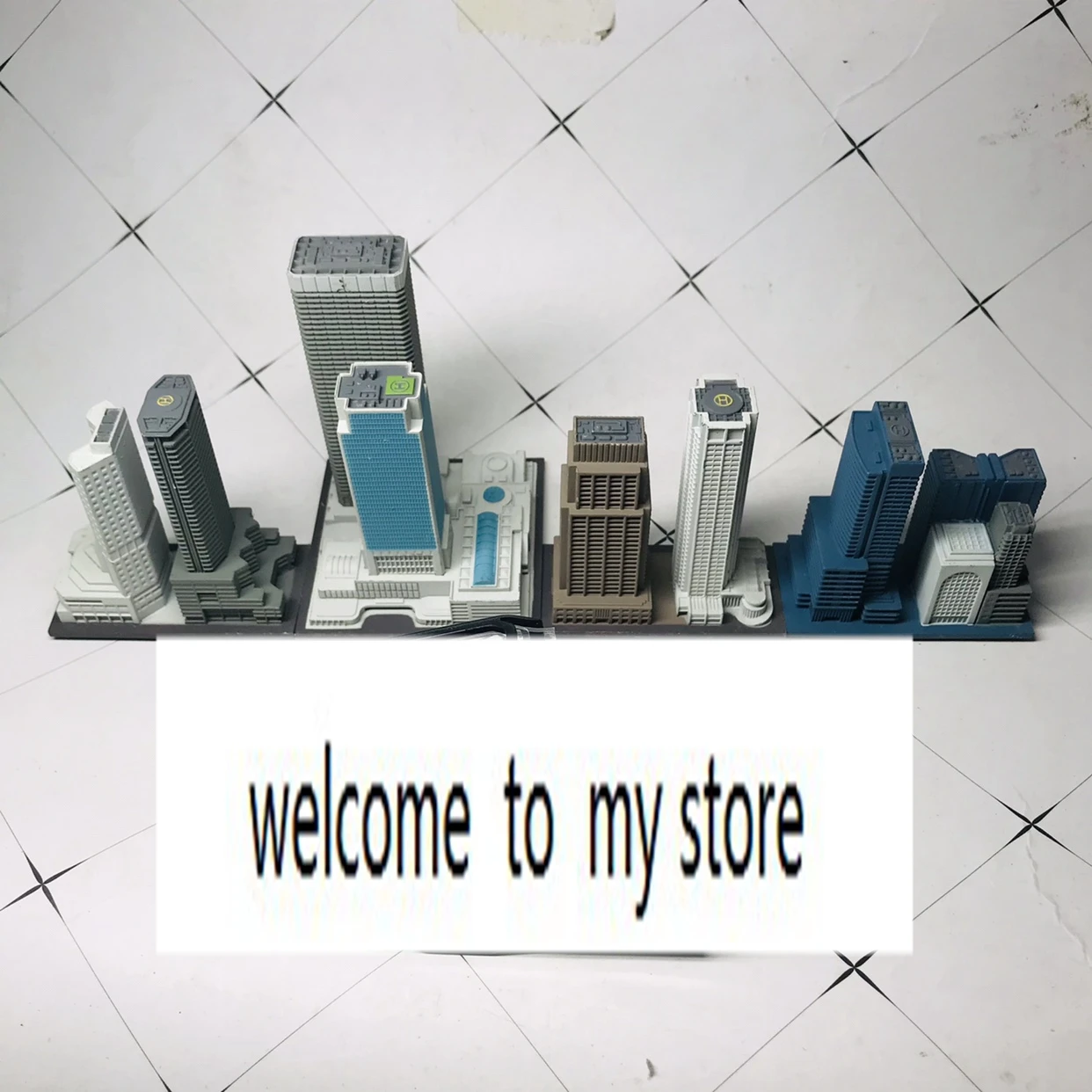 pvc Model decoration high   building in Tokyo Metropolitan scene  4pcs/set