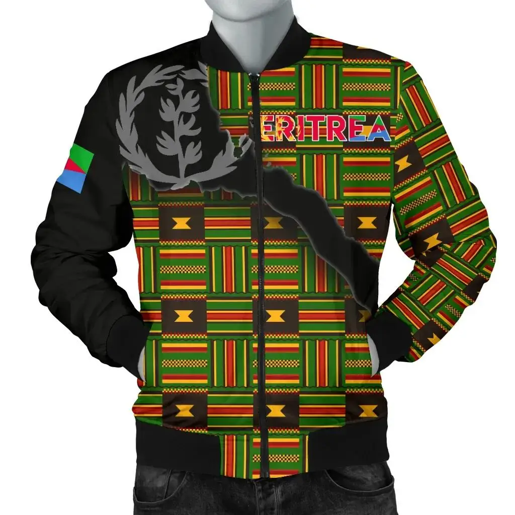 Tessffel Eritrea Africa Country Flag Tribe Retro Tattoo 3DPrint Men/Women Casual Sportswear Windbreaker Winter Bomber Jacket A4