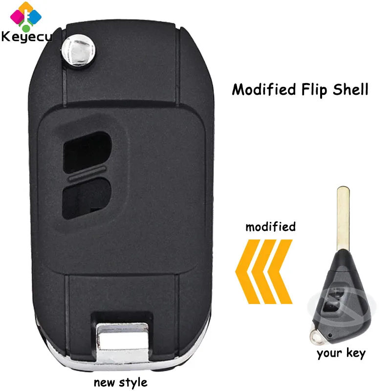 

KEYECU Modified Flip Remote Car Key Shell Case With DAT17 Blade 2 Buttons Fob for Subaru Forester Impreza Legacy Outback Tribeca