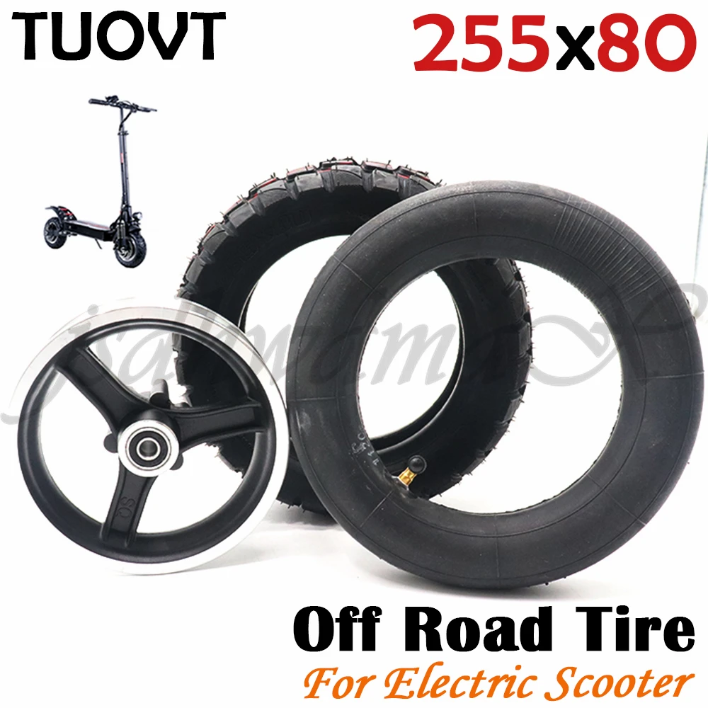 TUOVT 255x80 (10x3.0) Electric Scooter Tires    Inflatable Inner and Outer  Widened Non-slip