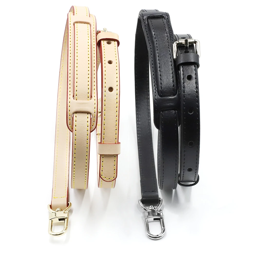 High Quality Genuine Leather Bag Strap Length 105CM-125CM Luxury Adjustable Shoulder Strap Black/Beige Women Bag Accessorie