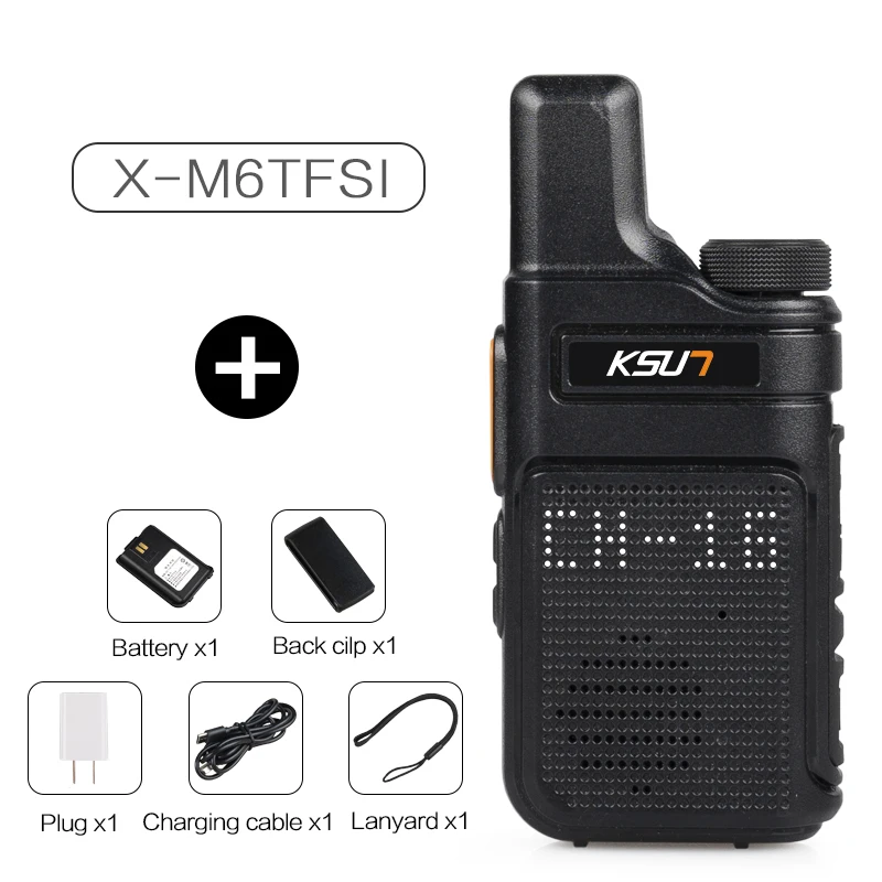 KSUN-Mini Walkie Talkie portátil PMR 446, Radio de comunicación Profesional, transceptor de Radio bidireccional, calidad de M6