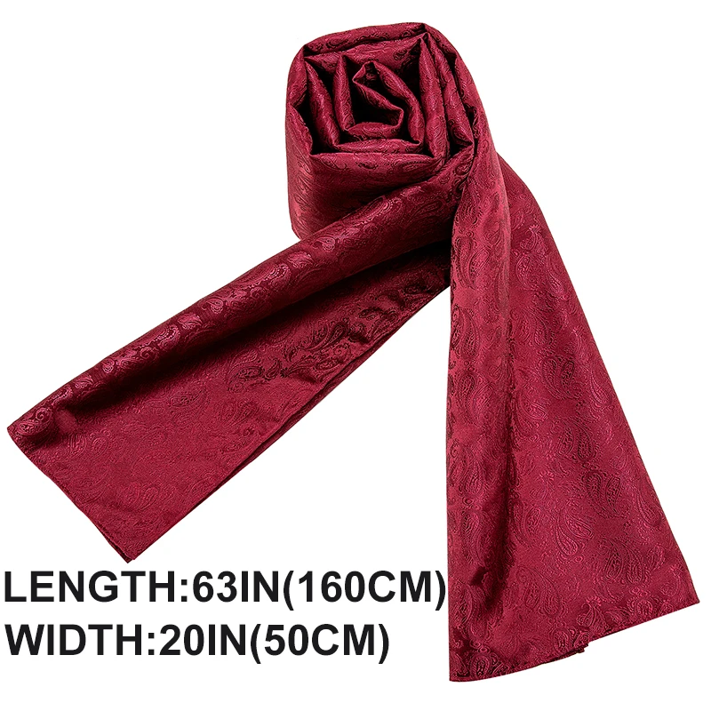 New Men Scarf Red Jacquard Paisley Silk Scarves Autumn Winter Casual Business Suit Shirt Shawl Scarf 160*50cm Barry.Wang