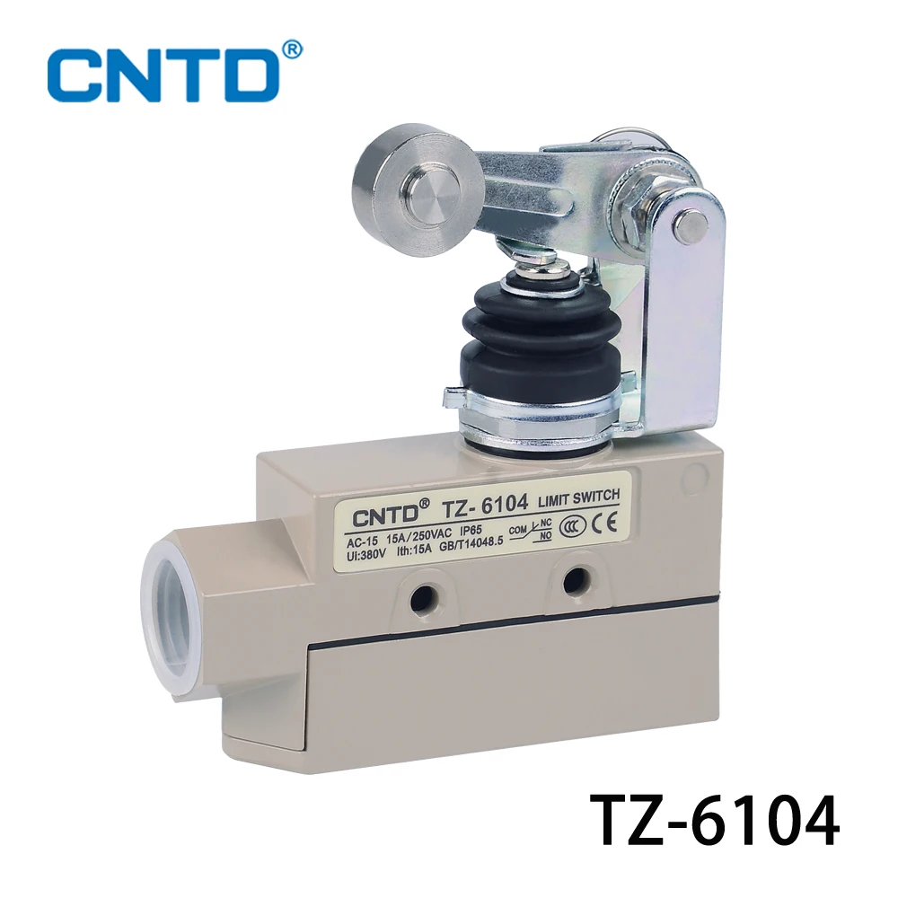 CNTD Sealed Limit switch NO NC 380V metal roller head travel switch IP65 waterproof TZ-6001 TZ-6002 TZ-6101 TZ-6102 TZ-6104