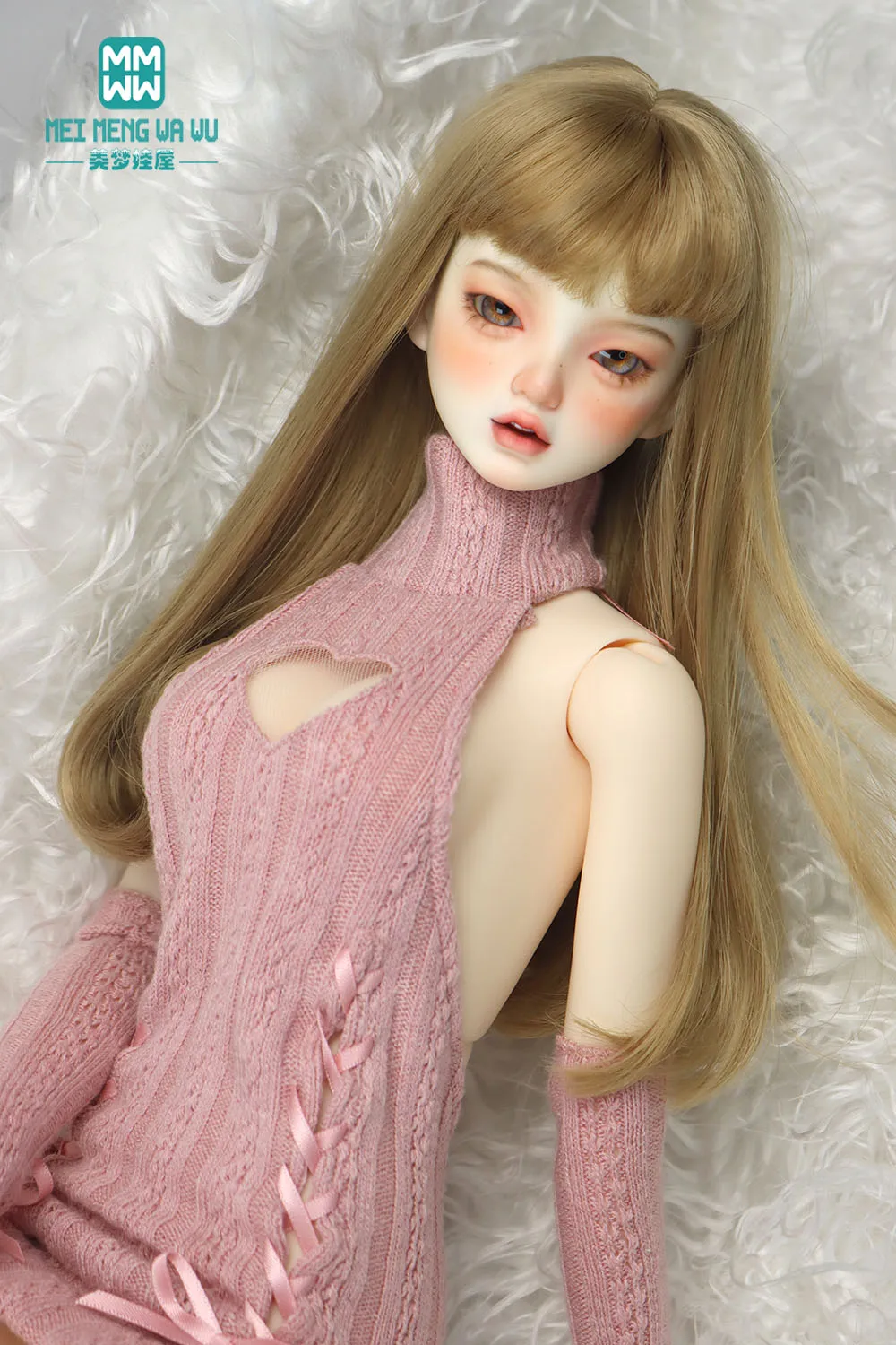 43-75cm BJD doll Clothes 1/41/3big bust and uncleDD SD DDL MSD Toy spherical joint doll Fashion halter sweater dress Girl\'s gift