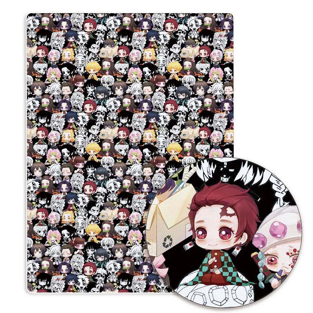 Demon Slayer characts Stof Cartoon Hot Diy 140X50Cm Polyester Katoen Fabrichandmade Naaien Patchwork Bedrukte Stof Stof Anime