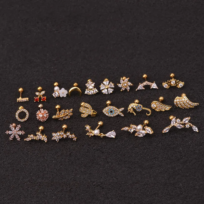 Fashion Hippocampus Cartilage Earring Stainless Steel Tiny Tragus Helix Rook Ear Piercing Jewelry