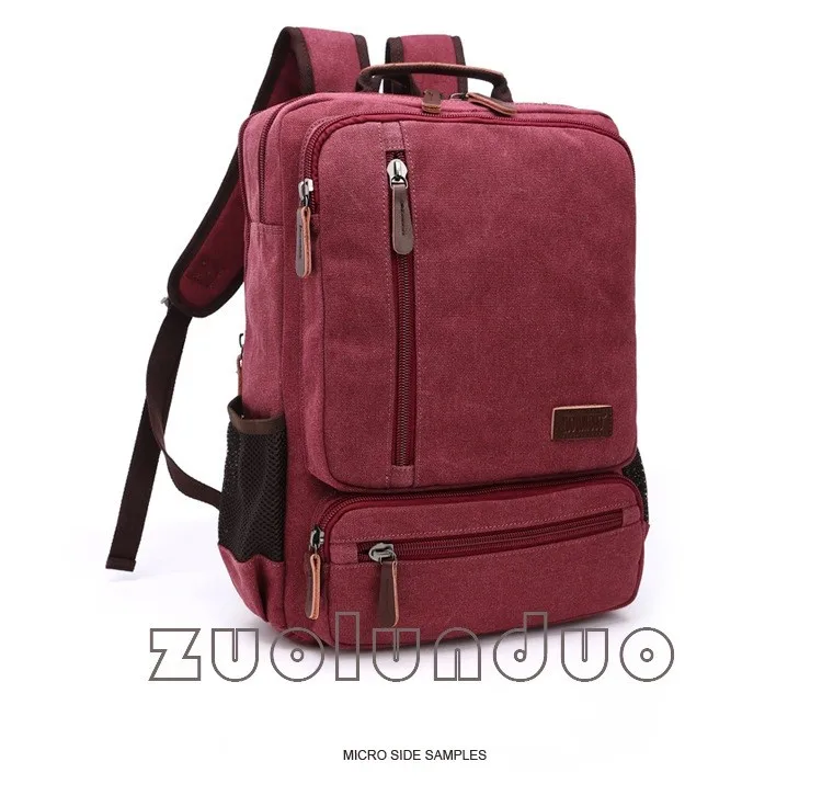 Vintage Canvas Rucksack für Herren, große Kapazität, Reise-Umhängetasche, hochwertige modische Studententasche, Herren-Notebook-Laptop-Rucksack – Detail 15