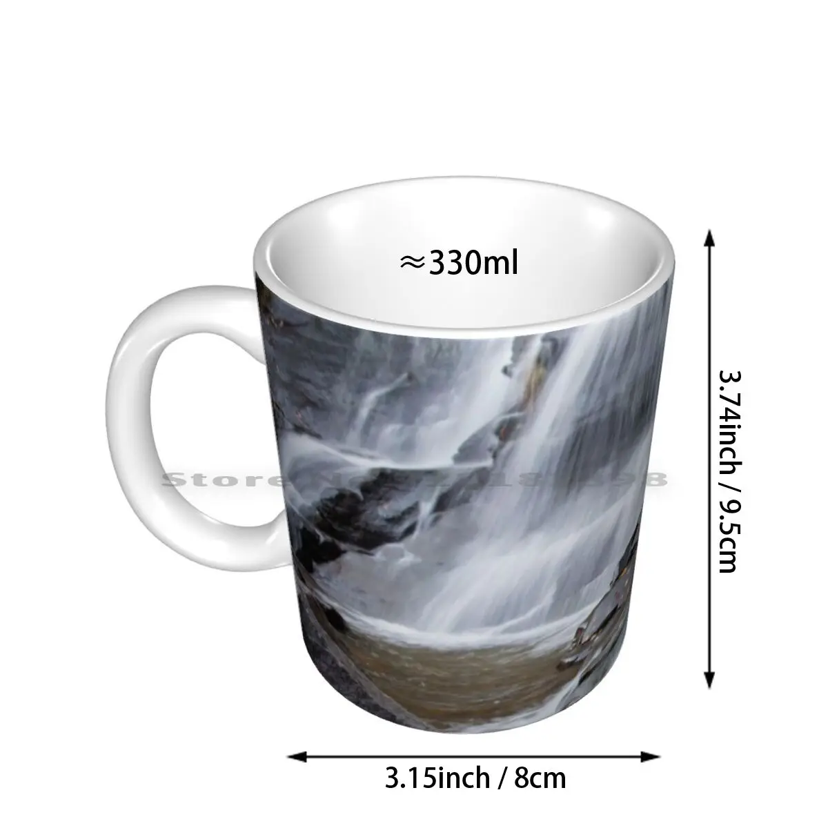 Falls In Fall Ceramic Mugs Coffee Cups Milk Tea Mug Waterfall Water Stream Brook Running Water Rocks River Leaves Fall Autumn