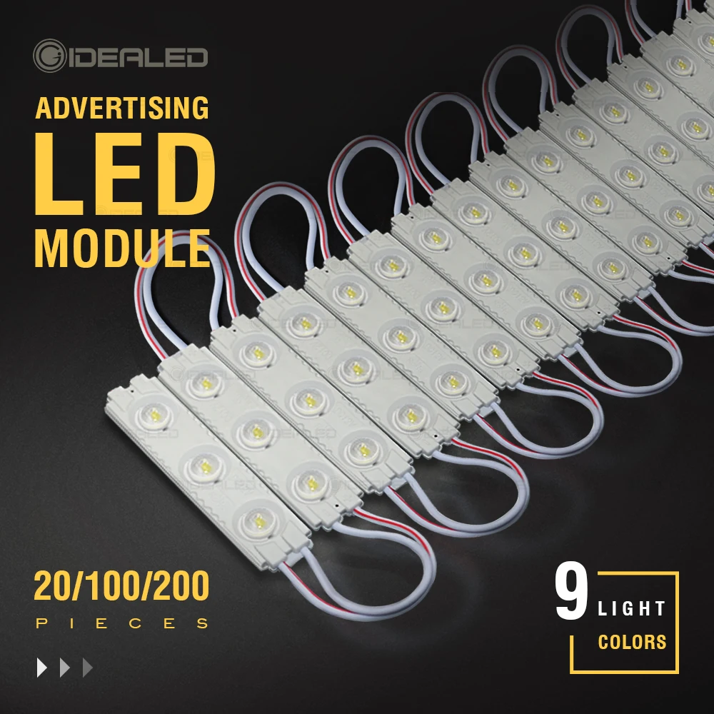 Módulo Led para exteriores, barra de señal para ventana frontal, SMD 2835, 3Led, inyección IP68, tira de luz impermeable, 12V, 20/100/200