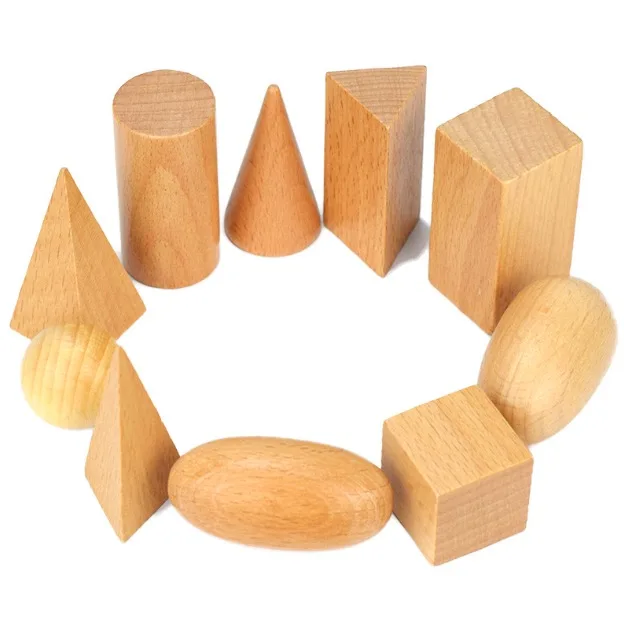 Holz Block Geometrie Form Kognitiven Spielzeug 3D Holz Ziegel Montessori Lernen Pädagogisches Spiel Stacking Blocks Mathematik Spielzeug für Kinder