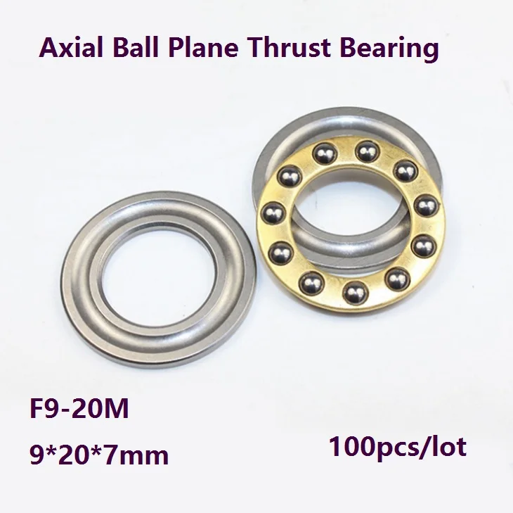 

100pcs/lot High Quality F9-20M 9×20×7mm Axial Ball Plane Thrust Bearing Mini plane thrust ball bearing 9*20*7mm