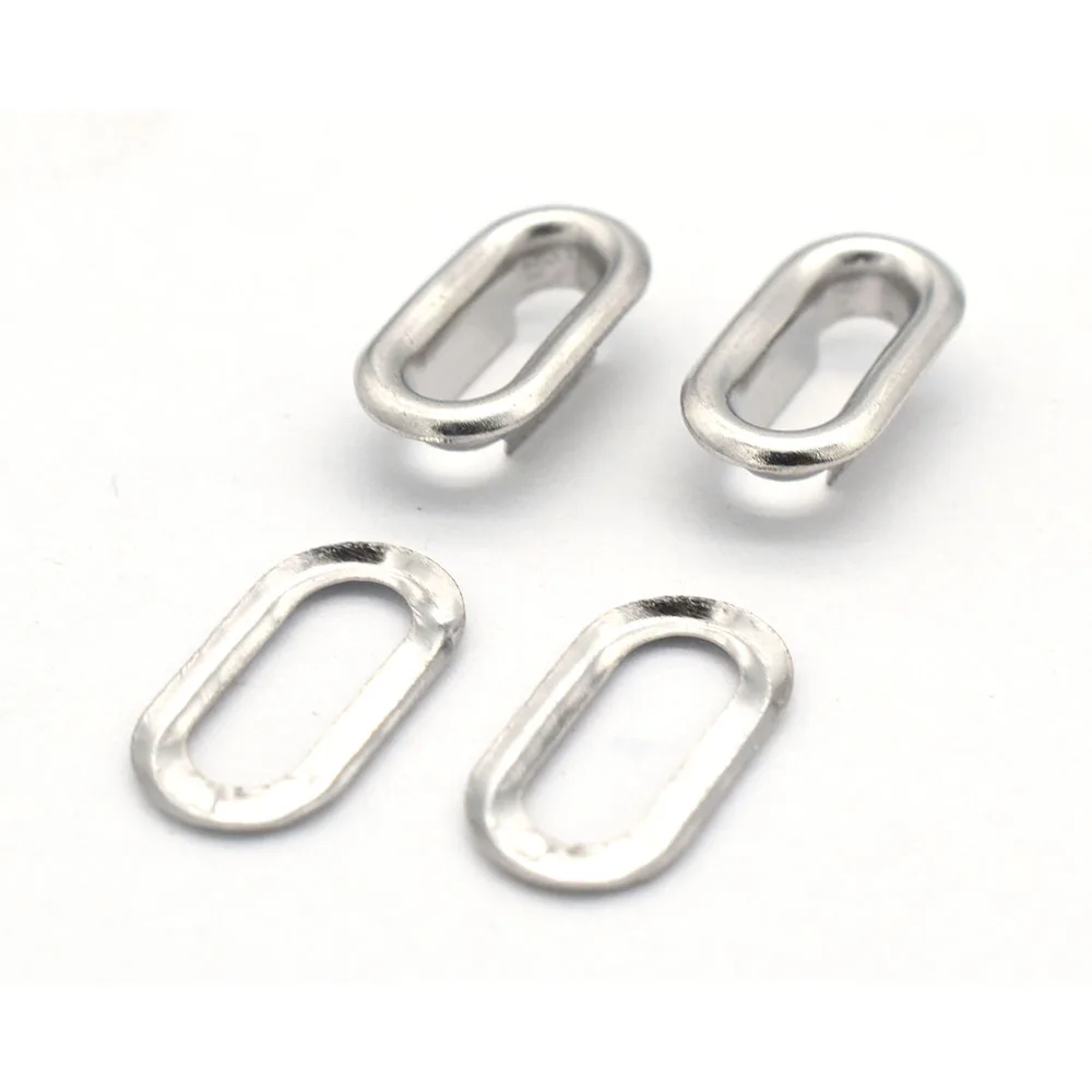 Oval Metal Eyelet with Washer Eyelet Grommets 10mm Grommet Rivets Purse Accessories for Sewing Shoes Bag Making Hardware Leather