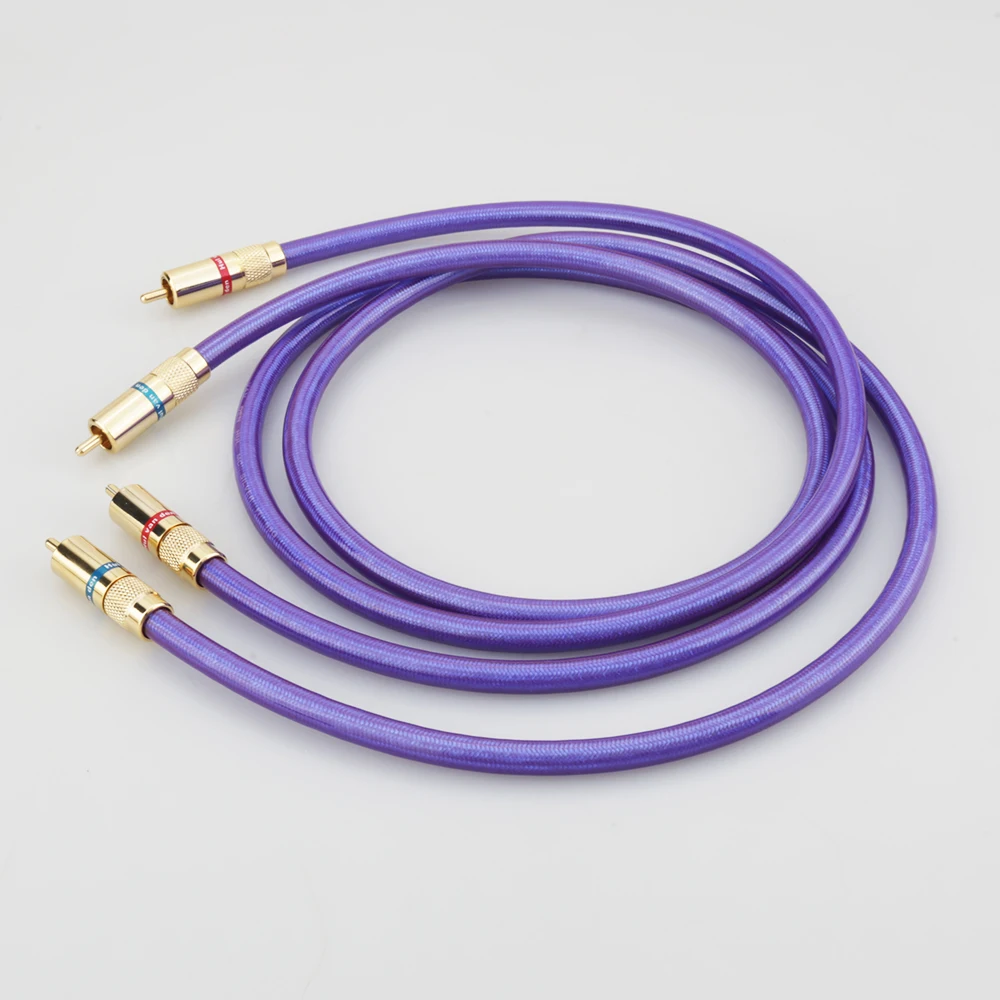 زوج فان دن Hul MC-SILVER ذلك 65 RCA الصوت ربط كابل مع مطلية بالذهب سدادة RCA جديد