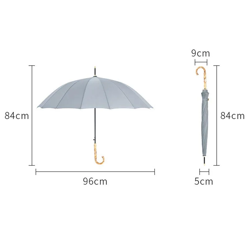 Golf Umbrellas Brand Paraguas Bamboo Long Handle Strong Rain Umbrella Women Men Glassfiber Japanese Style Big Windproof Parasol