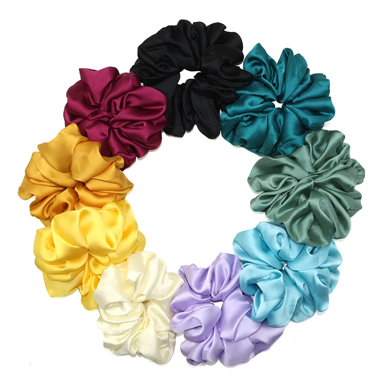 Fashion New Velvet Tencel Pocket wallet Hair Scrunchies Retro Zipper Large Intestine Elastic Hair Band Hair Accessories Satin