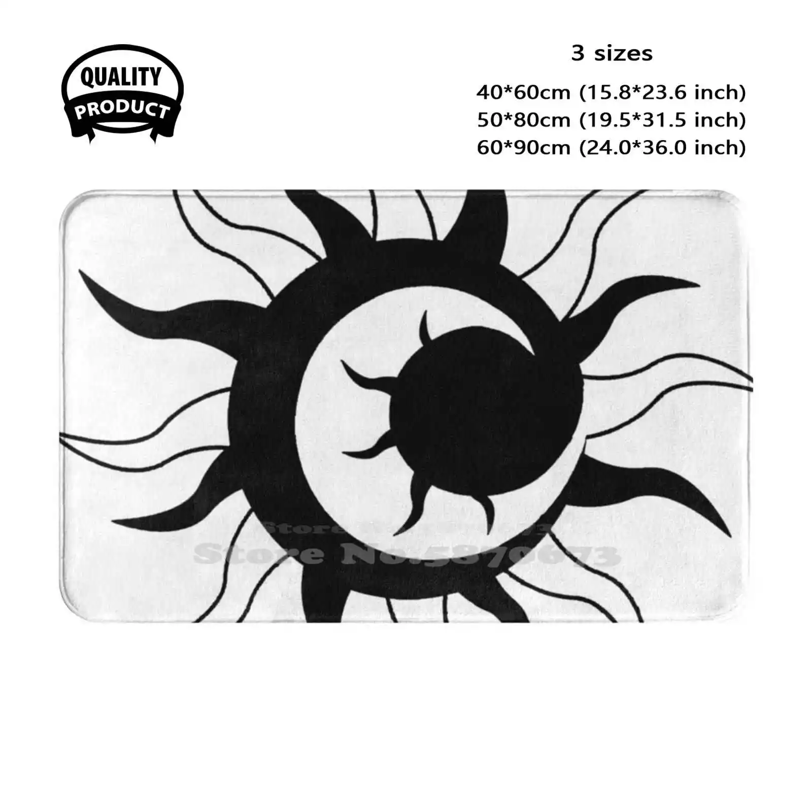 Sun And Moon Inception Soft Cushion Home Carpet Door Mat Car Rug Day Tattoo Night Simple Tribal Inception Sun And Moon