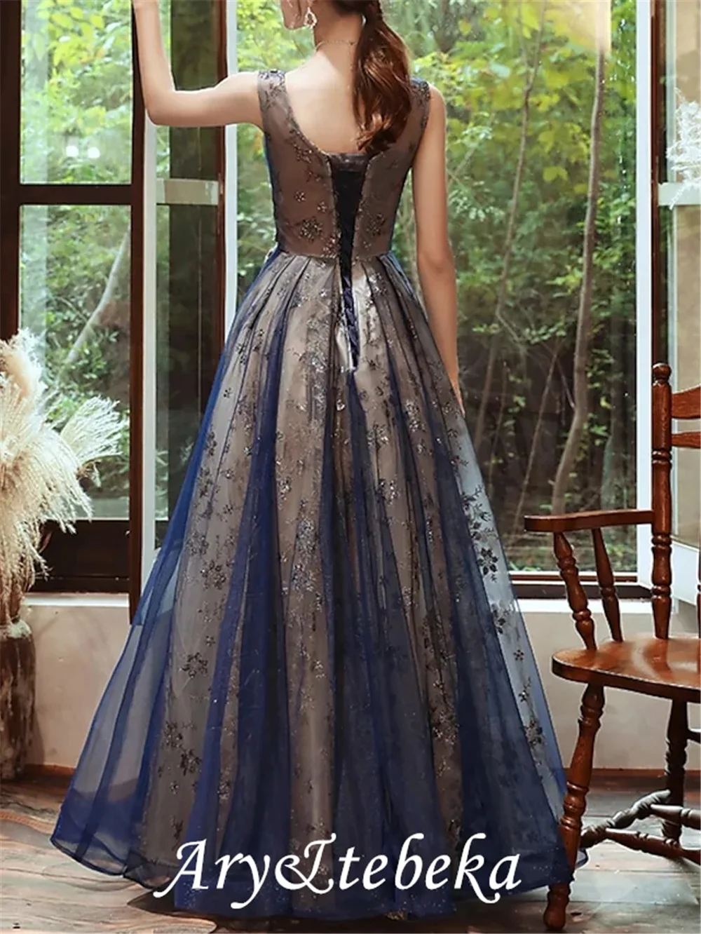 Vestido de noche Formal para invitados de boda, traje de Organza con lentejuelas, sin mangas, cuello redondo, longitud hasta el suelo, 2022