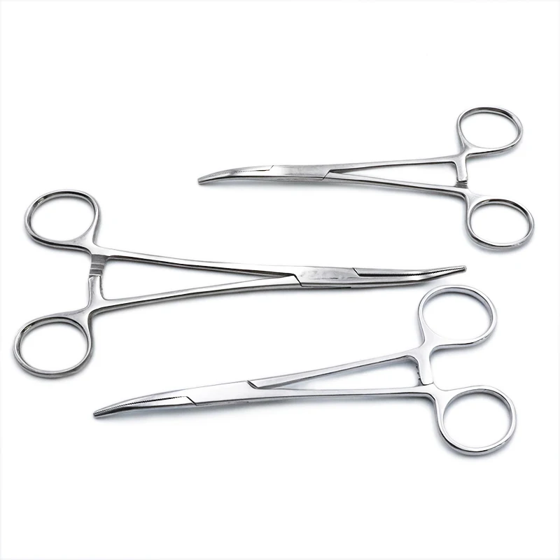 1pc Medical Stainless Steel Dental Surgical Needle Curved Tips Hemostatic Forceps Clamp 14/16/18cm Surgical Pliers Scissors Tool