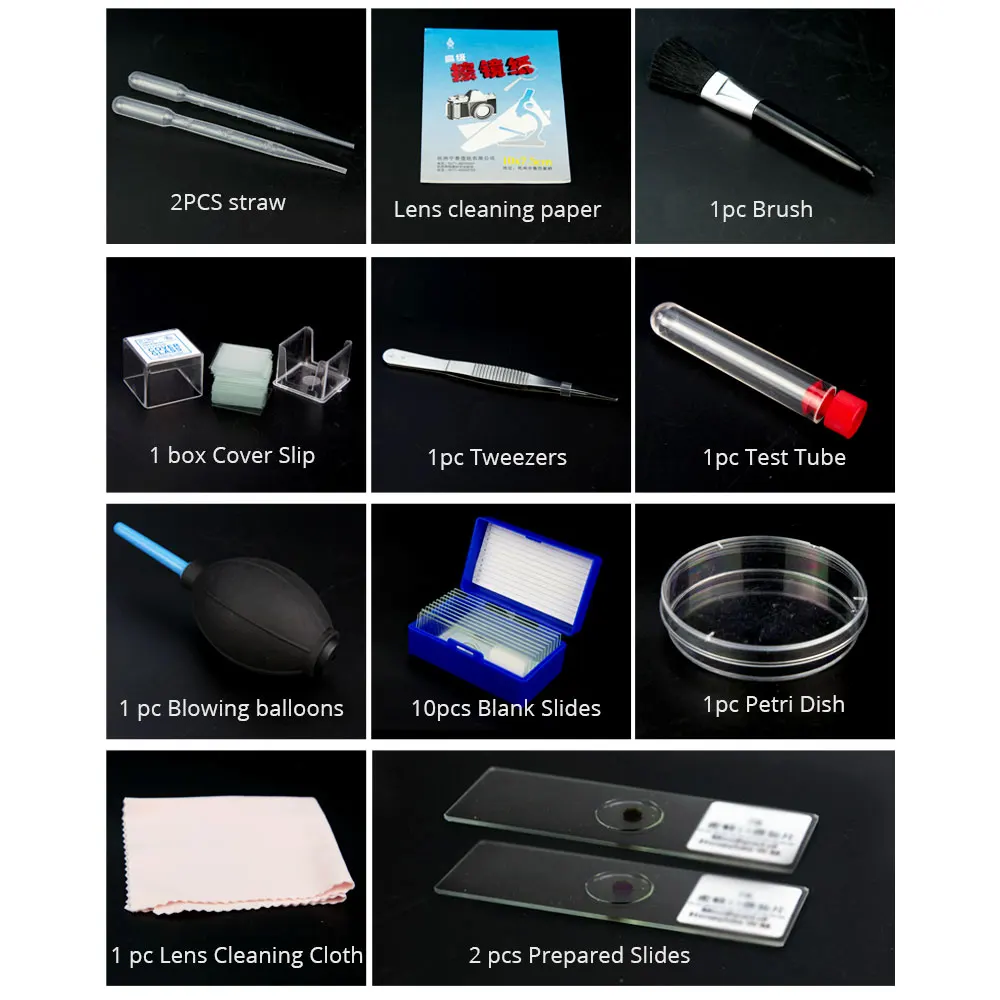 Microscope Accessories 11pcs/Set Microscope Glass Slides Cover Slip Biology Science Experiment Sets
