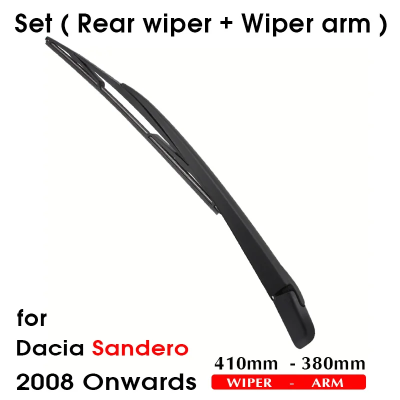 Car Wiper Blade Rear Back Window Windscreen Windshield Wipers Auto Accessories For Dacia Sandero Hatchback 410mm 2008 Onwards