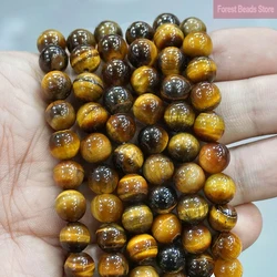 Natural High Quality 3A Brown Gold Tiger Eye Agates Loose Beads 15