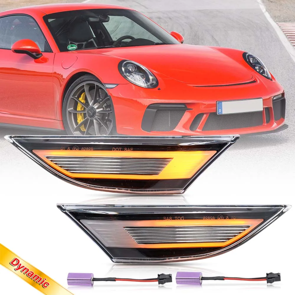 

Squential Led Side Marker light For Porsche 991 718 981 Cayman Boxster GTS GT3 GT4 arrow Indicator Turn Signal light blinker