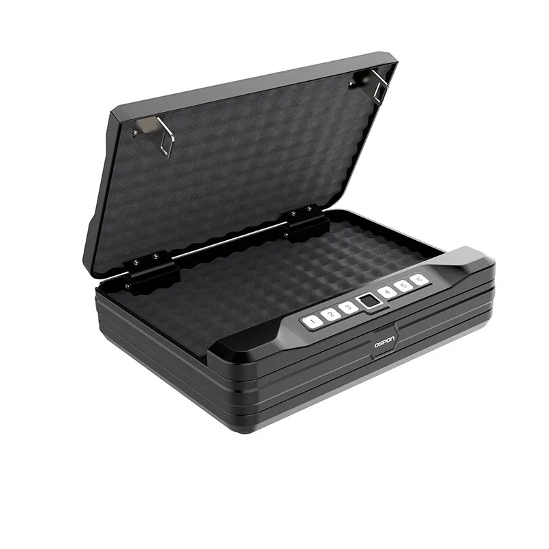 Ospon manufacturers supply bio fingerprint pistol safe, automatic pop-up portable pistol box