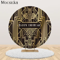 MOCSICKA Gatsby Round Background 1920s Retro Party Backdrops Photography Theme Birthday Banner