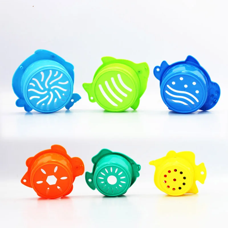 6Pcs/set Baby Float Water Classic Bathing Swimming Educational Toys for Children Plastic Fish Animal Funny Game for The Bathroom