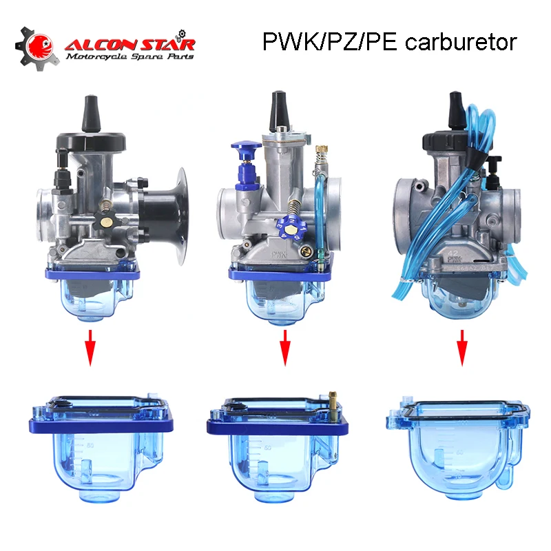 Alconstar- Motorcycle Transparent Carburetor Clear Bottom Float Bowl Oil Cup For 21-34mm PWK Keihi PE24 26 28 30 PZ26 27 30 32